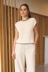 CONTRAST TRIM SHORT SLEEVE SWEATER